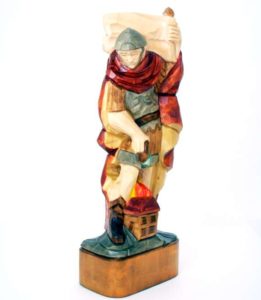 Florian-Figur farbig - 30 cm Florian-Figur aus Lindenholz farbig handbemalt